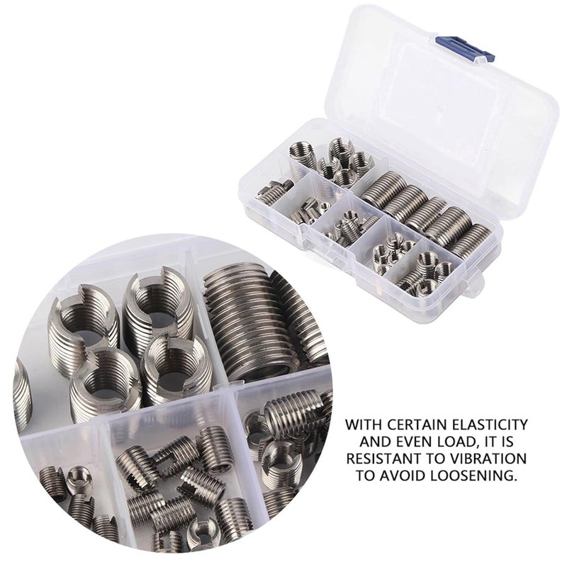 Sunicon Thread Repair Kit, 50Pcs 302 Stainless Steel Inner Thread Self Tapping Thread Inserts Set Thread Reinforce Repair Tool Tap Inserts for Metal - Image 3